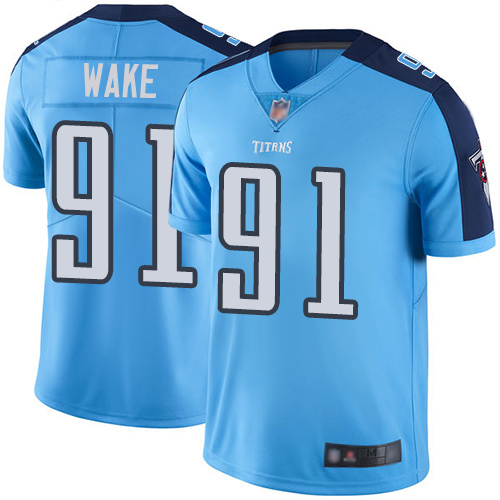 Tennessee Titans Limited Light Blue Men Cameron Wake Jersey NFL Football 91 Rush Vapor Untouchable